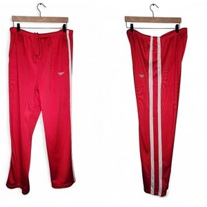Speedo Side Stripe Warm Up Track Pants in Red and White Size L